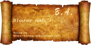 Blocher Adél névjegykártya